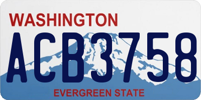 WA license plate ACB3758