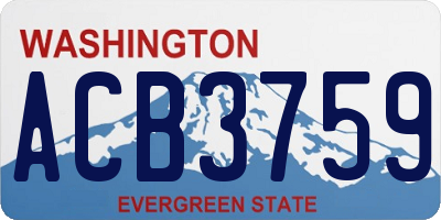 WA license plate ACB3759