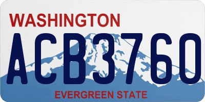 WA license plate ACB3760