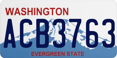 WA license plate ACB3763