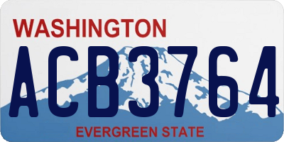 WA license plate ACB3764