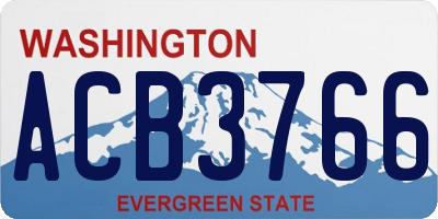 WA license plate ACB3766