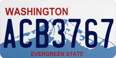 WA license plate ACB3767