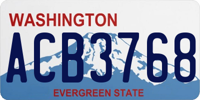 WA license plate ACB3768