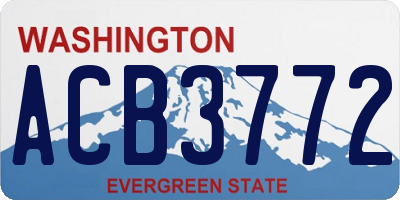 WA license plate ACB3772