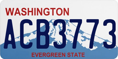 WA license plate ACB3773