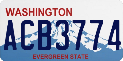 WA license plate ACB3774