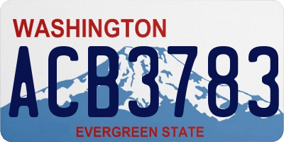 WA license plate ACB3783