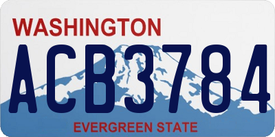 WA license plate ACB3784
