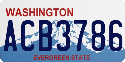 WA license plate ACB3786