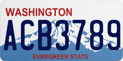 WA license plate ACB3789