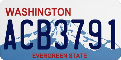 WA license plate ACB3791