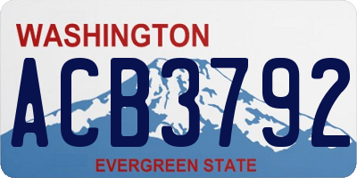 WA license plate ACB3792