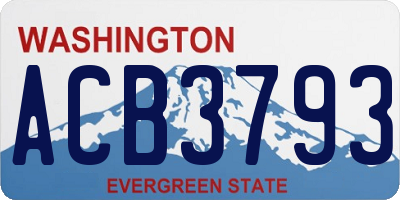 WA license plate ACB3793