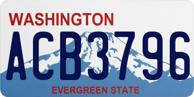WA license plate ACB3796