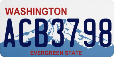 WA license plate ACB3798