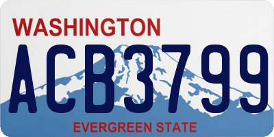 WA license plate ACB3799