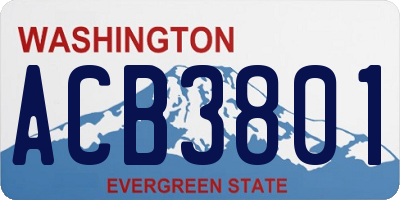 WA license plate ACB3801