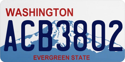 WA license plate ACB3802