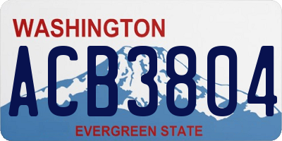 WA license plate ACB3804