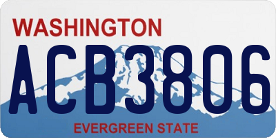 WA license plate ACB3806