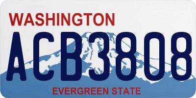 WA license plate ACB3808