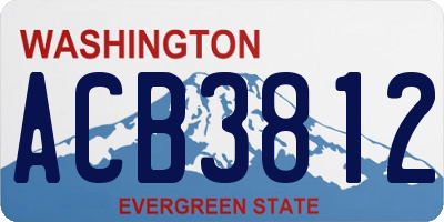WA license plate ACB3812