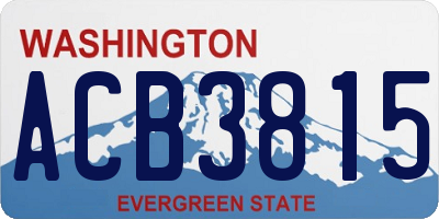 WA license plate ACB3815