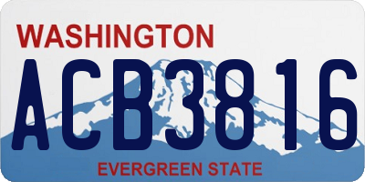 WA license plate ACB3816