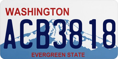 WA license plate ACB3818