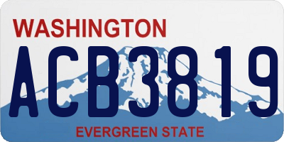 WA license plate ACB3819