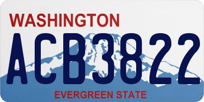 WA license plate ACB3822