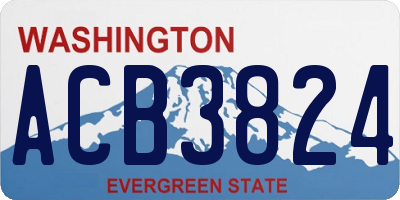 WA license plate ACB3824