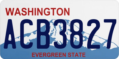 WA license plate ACB3827