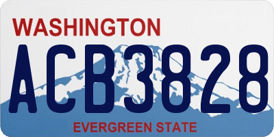 WA license plate ACB3828