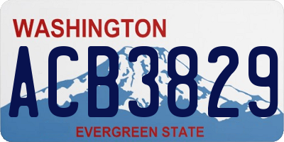 WA license plate ACB3829
