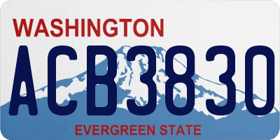 WA license plate ACB3830