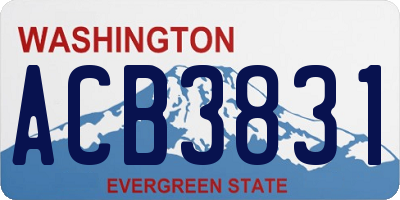 WA license plate ACB3831