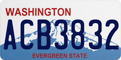 WA license plate ACB3832