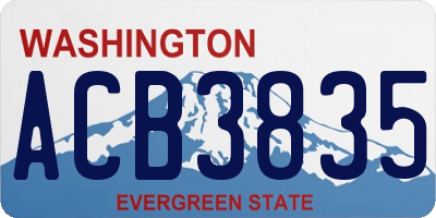WA license plate ACB3835