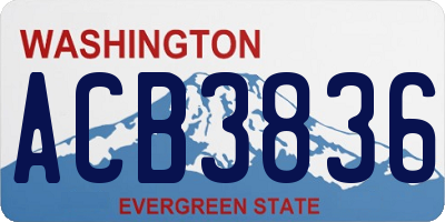 WA license plate ACB3836