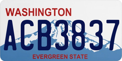WA license plate ACB3837