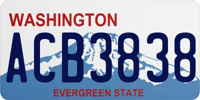 WA license plate ACB3838