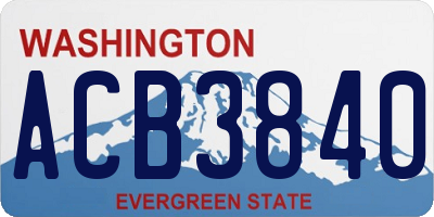 WA license plate ACB3840