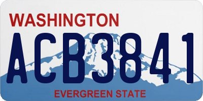 WA license plate ACB3841