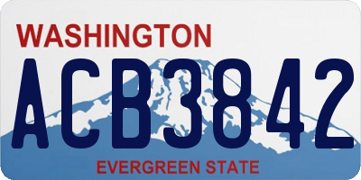 WA license plate ACB3842