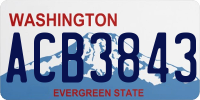 WA license plate ACB3843