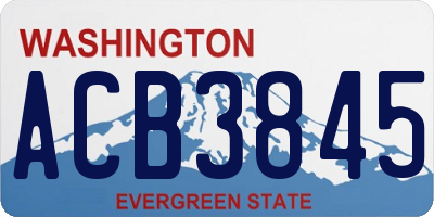 WA license plate ACB3845