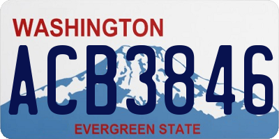 WA license plate ACB3846