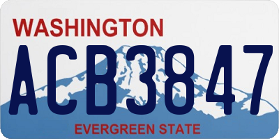 WA license plate ACB3847